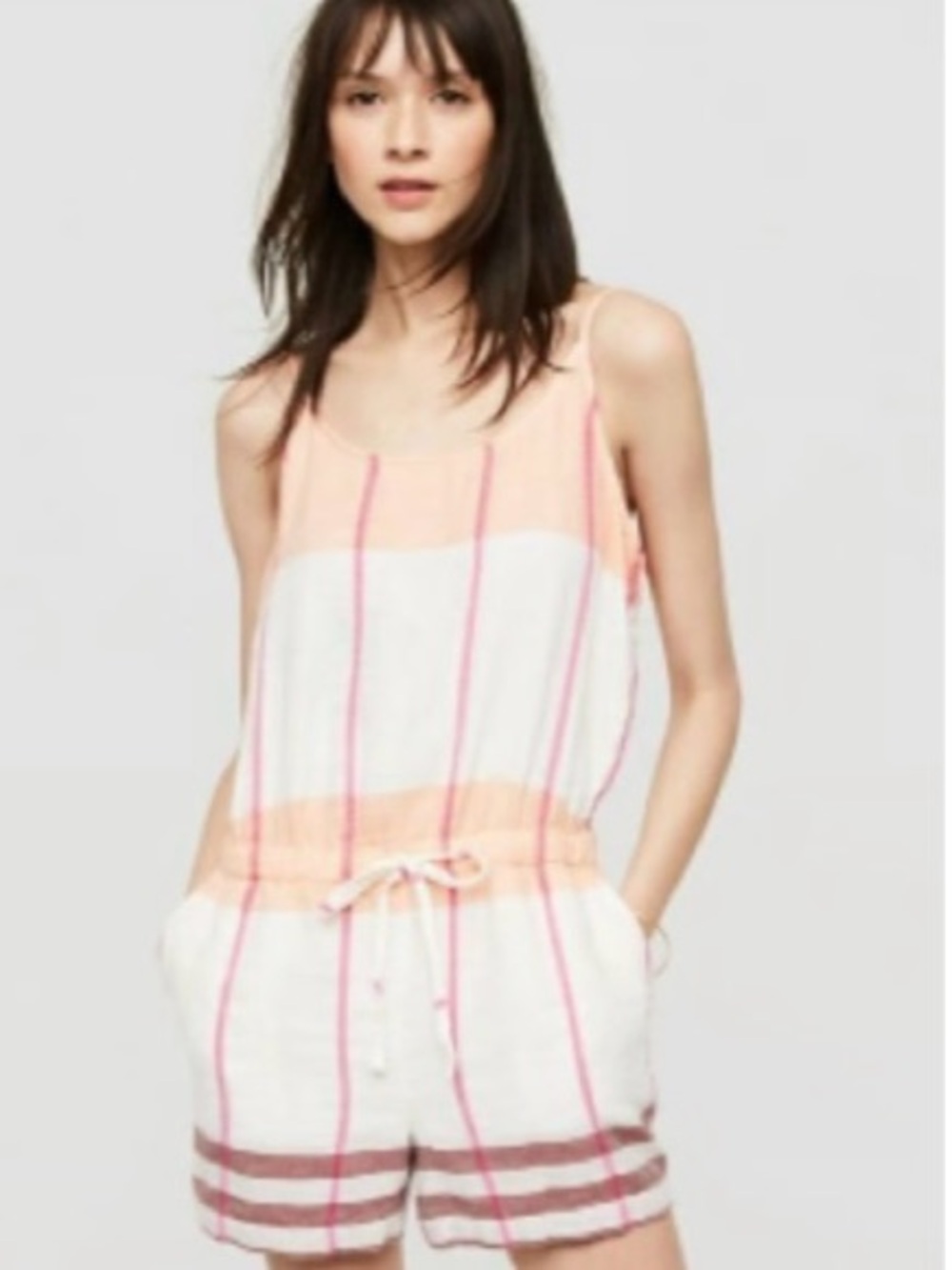 NWT - Lou & Grey Cream & Pink Striped cotton Romper